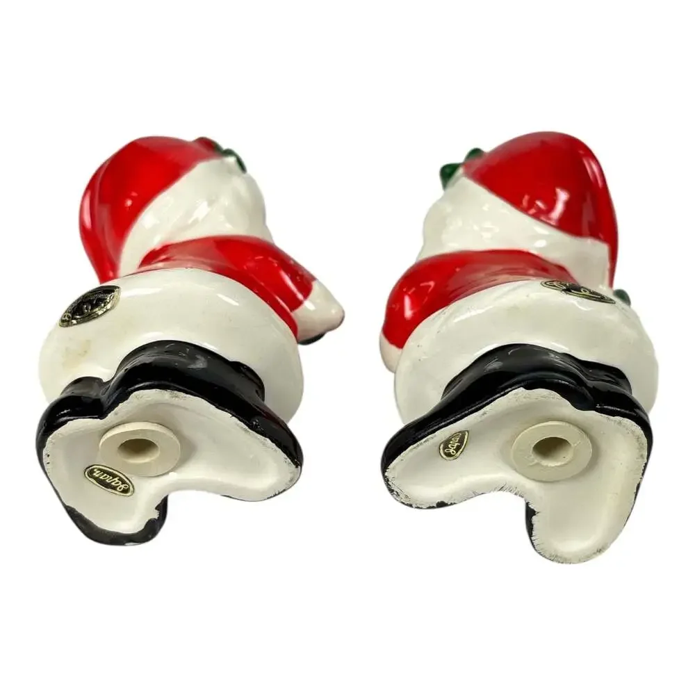 Vintage Josef Originals Santa Claus Salt & Pepper Shaker Set Ceramic Japan Rare